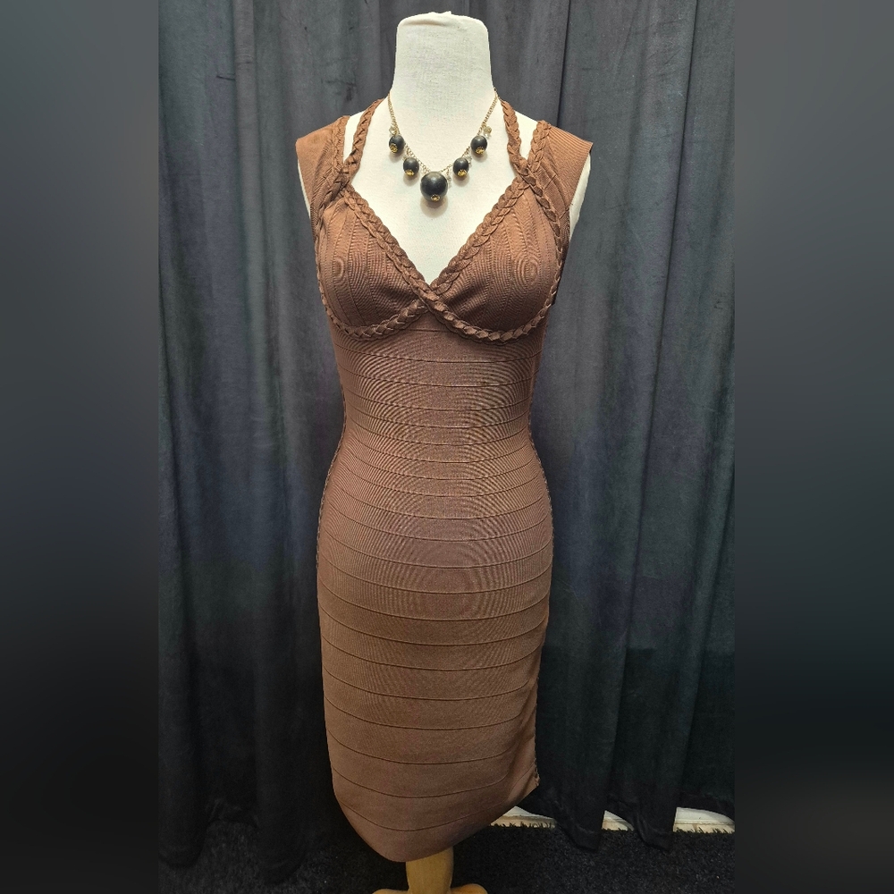 Fashion Nova Brown Midi Dress